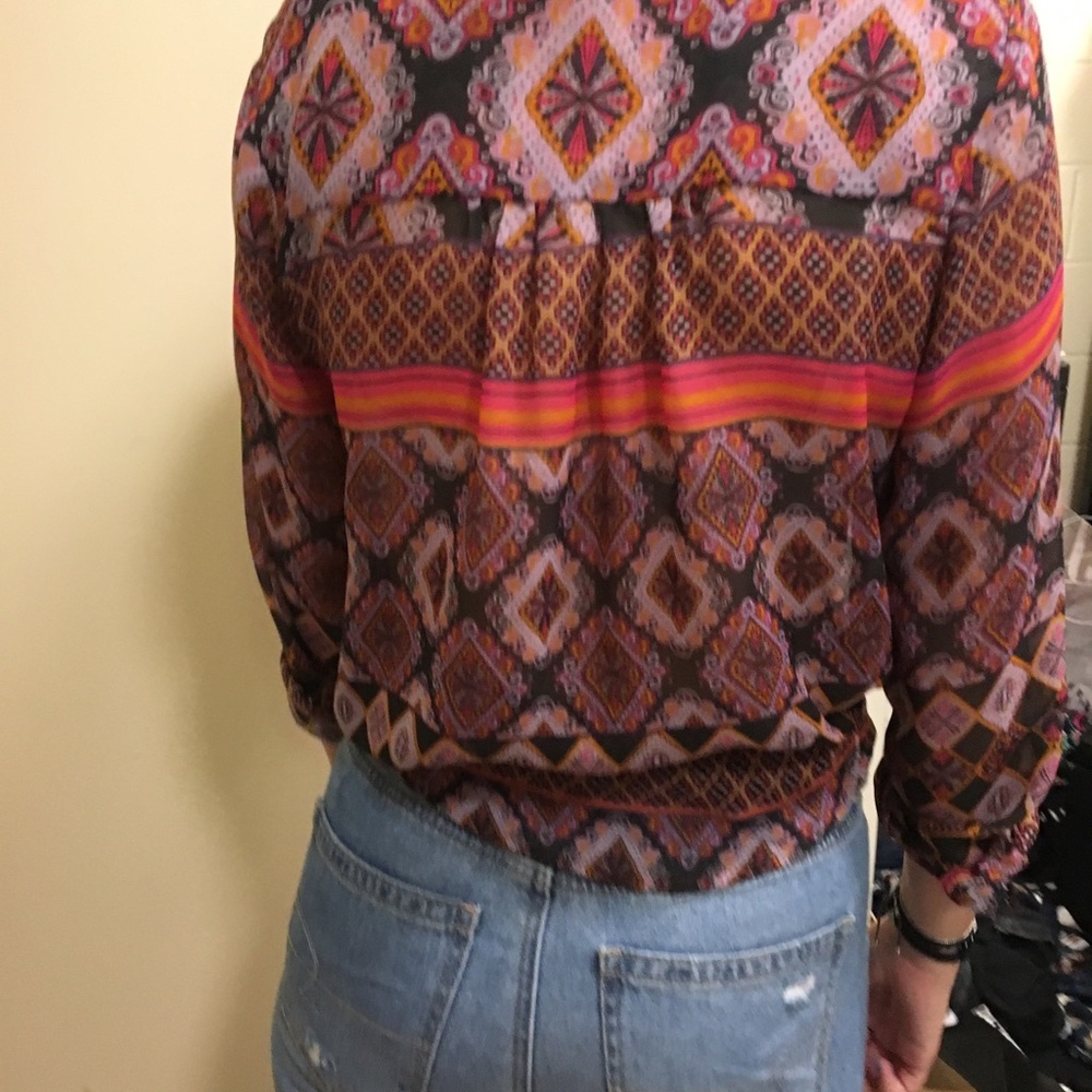 Vintage printed sheer top